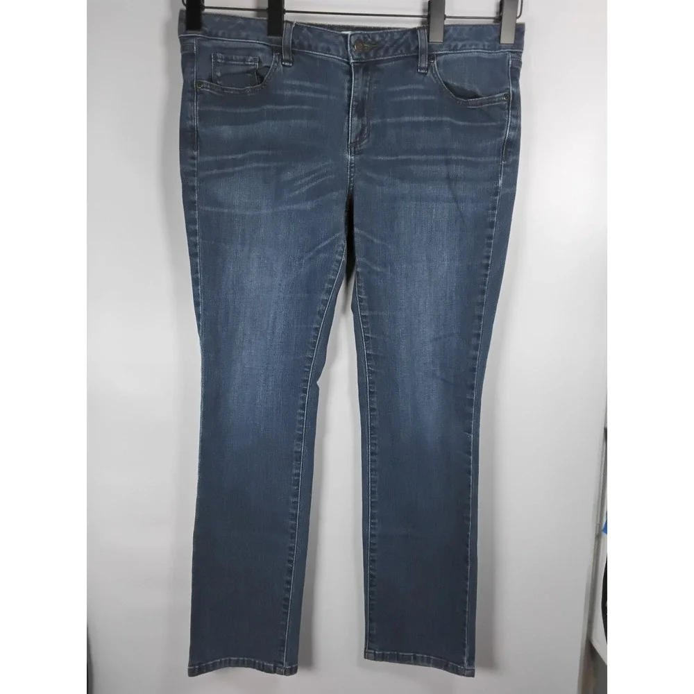 Sonoma Slim Straight Leg Womens Size 14 Medium Wash Blue Denim Jeans‎